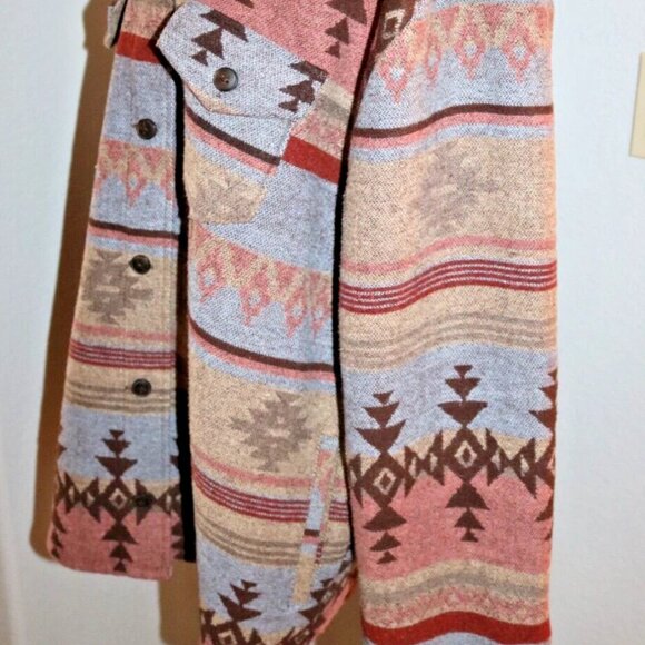 Women's Aztec Print Shacket Jacket XXL  Multicolor Casual Western Casual - Picture 5 of 16